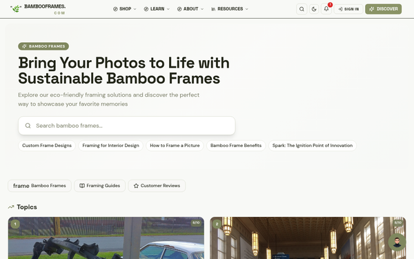 Bamboo Frames - Sustainable Picture Framing Solutions — Earth-conscious, creative, and passionate about sustainable living
