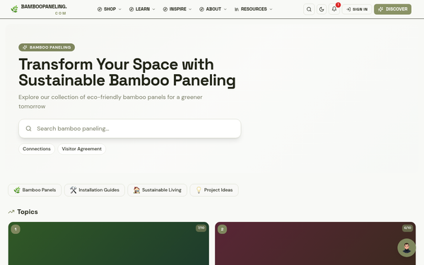 Bamboo Paneling — Warm, inviting, and knowledgeable; a trusted partner in sustainable design.