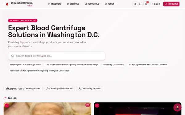 Blood Centrifuges DC — A trusted partner in blood centrifuge solutions, focused on precision and reliability.