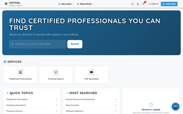 Certified Directory — Your trusted source for certified professionals