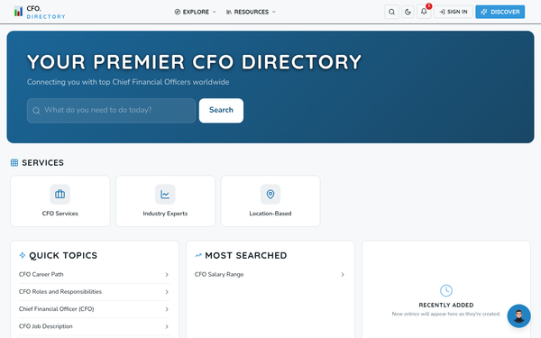 CFO Directory — Find Chief Financial Officers Near You