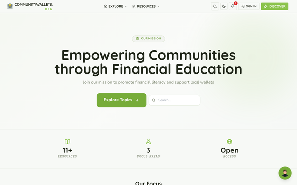 Community Wallets — Empowering local communities through financial education