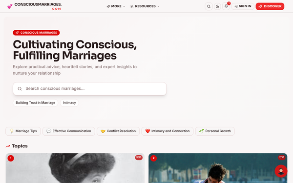 Conscious Marriages — Nurturing Love and Growth Together
