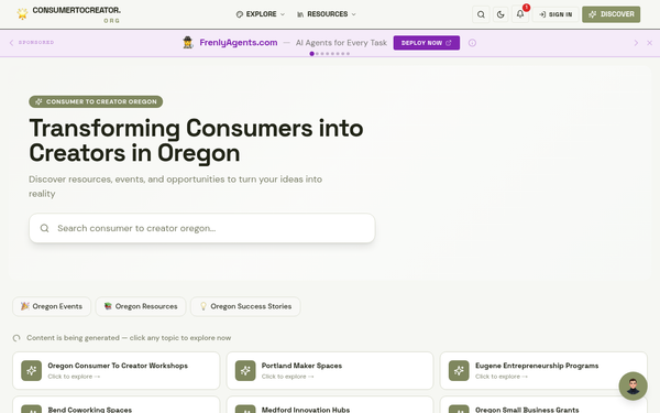 Consumer to Creator Oregon — Empowering Oregonians to create and innovate