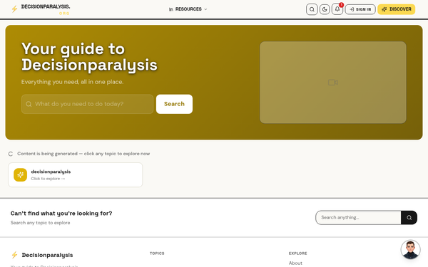 Decision Paralysis