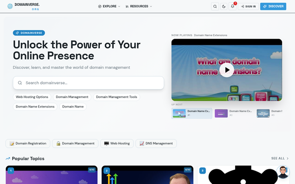 Domainverse — Exploring the vast expanse of internet domains