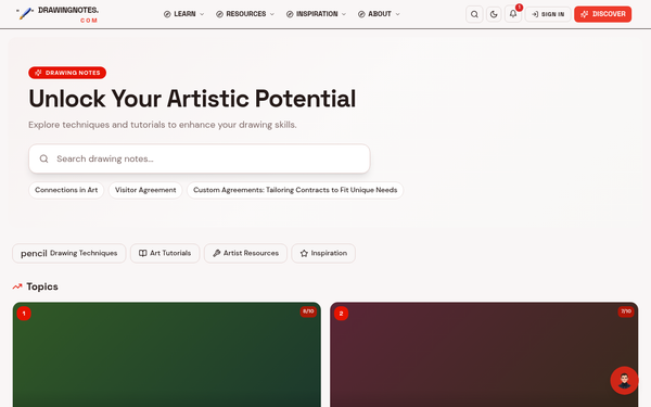 Drawing Notes — A warm, encouraging presence in the art community.