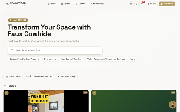 Faux Cowhide — A vibrant community that celebrates creativity, style, and sustainability.