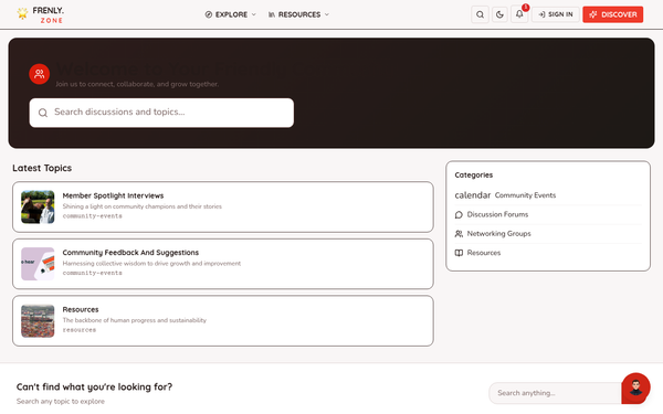 Frenly Zone — A Friendly Community for Connections and Collaboration