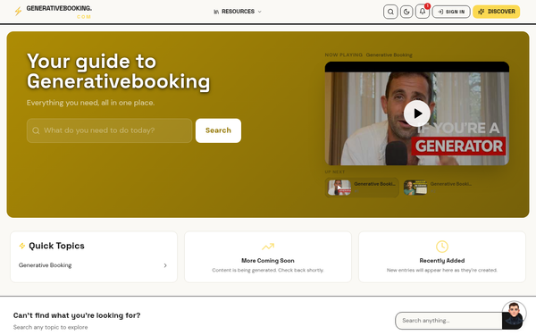 Generativebooking — Your guide to Generativebooking