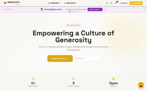 Generous 500 — Empowering Philanthropy and Community Growth