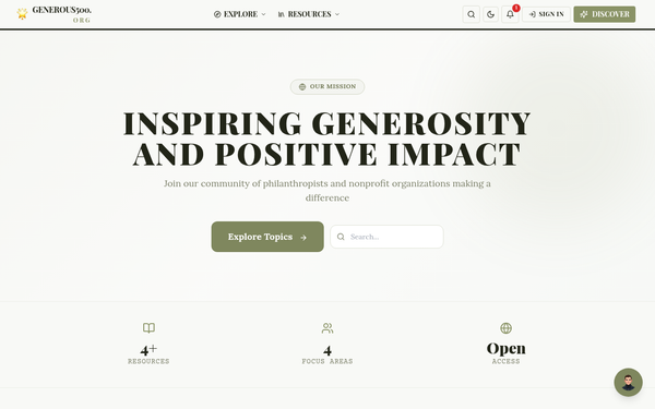 Generous 500 — Empowering Philanthropy and Community Engagement