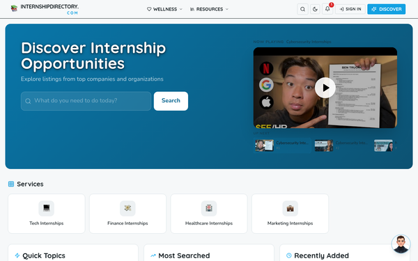 Internship Directory — Find and list internships across various industries