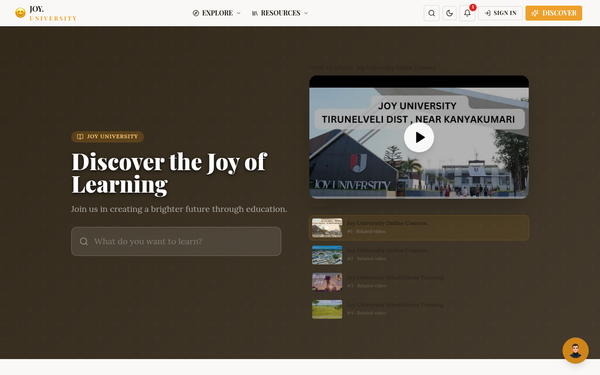 Joy University — Transforming Lives Through Joyful Learning Experiences