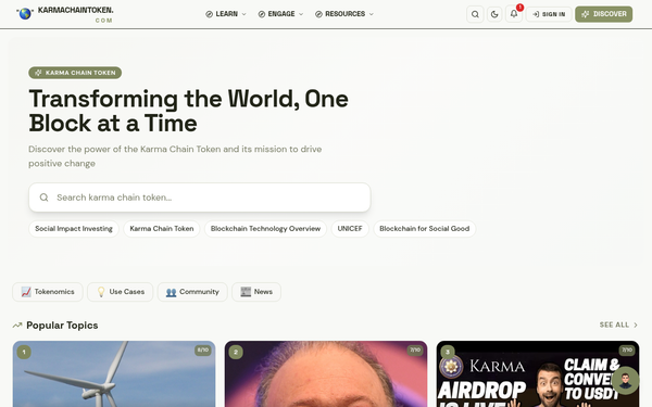 Karma Chain Token — A platform for the people, by the people