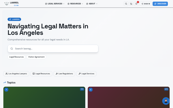LawReg - Legal Resources in Los Angeles — LawReg embodies a friendly, knowledgeable guide through the legal landscape.