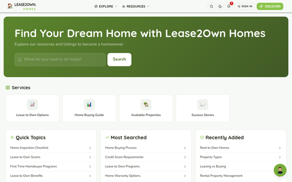 Lease2Own Homes — Transforming Renters into Homeowners