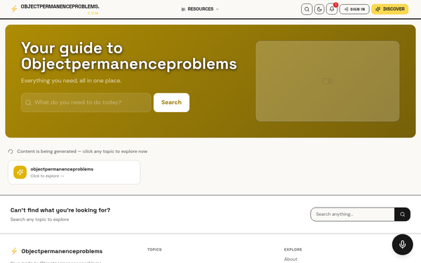 Objectpermanenceproblems — Your guide to Objectpermanenceproblems