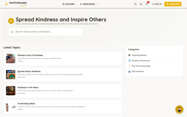 Pay It Forward — Inspiring acts of kindness and generosity