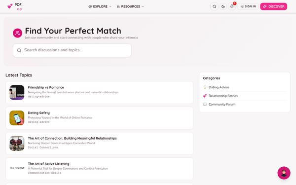 POF - Dating and Relationship Platform — Connecting People, Enriching Lives