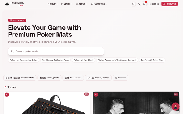 Poker Mats — Vibrant, enthusiastic, and community-focused.