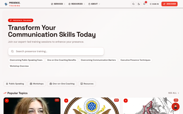 Presence Training — Dynamic, approachable, and insightful.