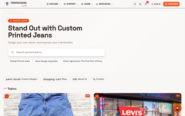 Printed Jeans — Vibrant, creative, and community-driven.