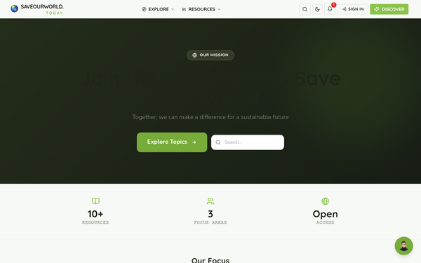 Save Our World Today — Uniting for a Sustainable Tomorrow