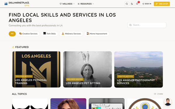 Skill Marketplace LA — Empowering Los Angeles with Local Skills and Services