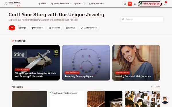 Sting Rings — Sting Rings embodies artistry and individuality, focusing on emotional connections.