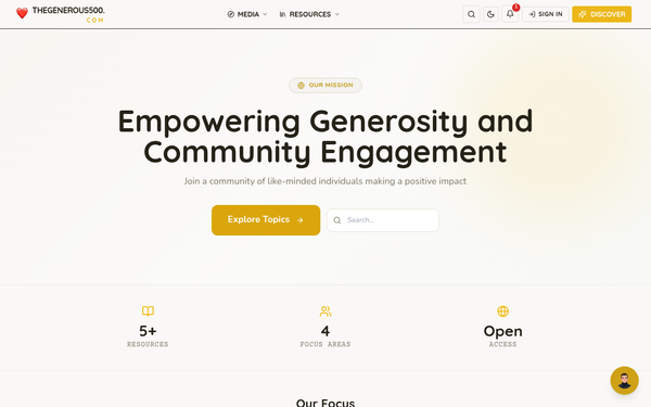 The Generous 500 — Empowering Philanthropy and Community Engagement