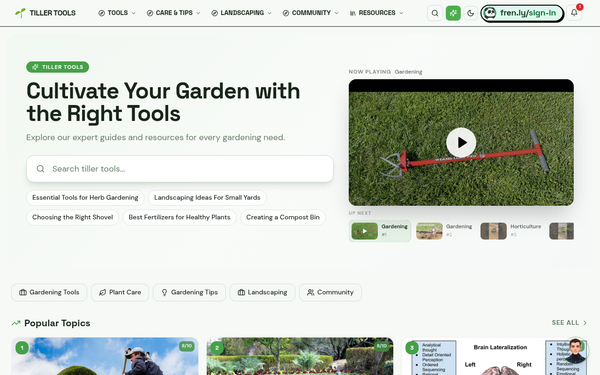 Tiller Tools — Nurturing, insightful, and community-driven.