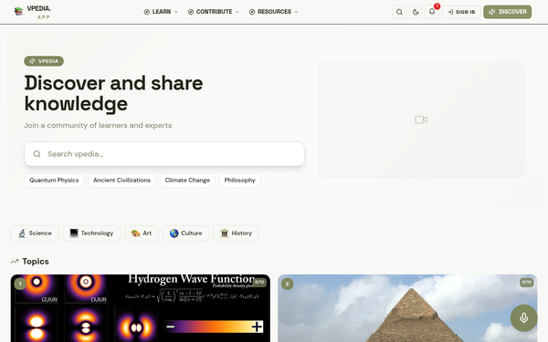 Vpedia - Empowering knowledge sharing — A warm, inclusive platform driven by curiosity and collaboration.