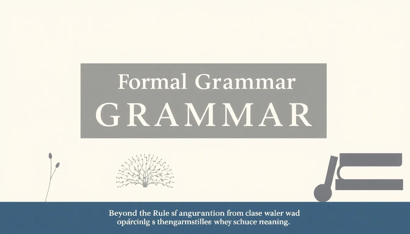 Formal Grammar: The Architecture of Language | Vibepedia