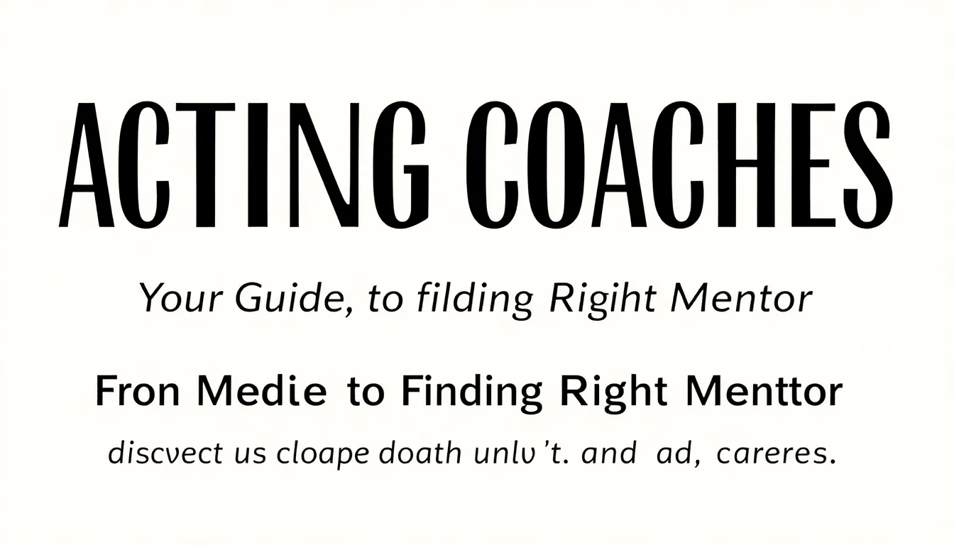 Acting Coaches: Your Guide to Finding the Right Mentor