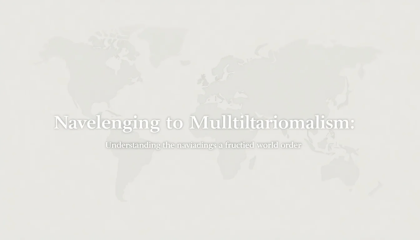 Challenges to Multilateralism: Navigating a Fractured World Order