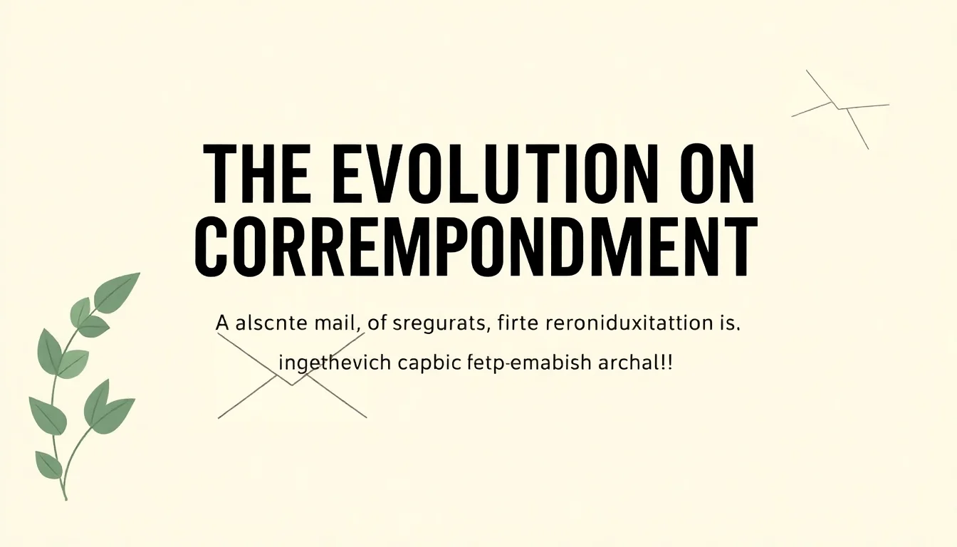 The Evolution of Correspondence | Vibepedia