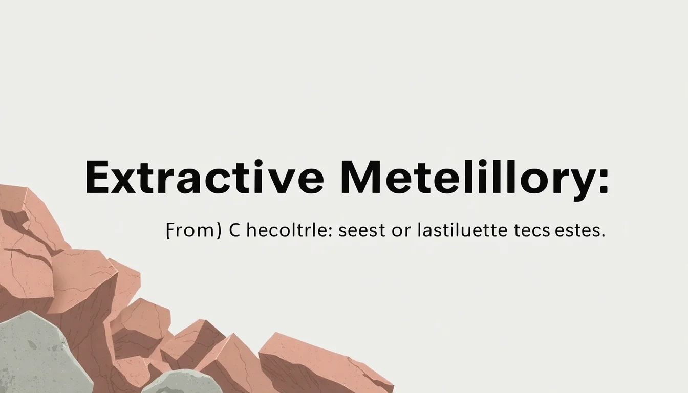Extractive Metallurgy: From Ore to Metal | Vibepedia