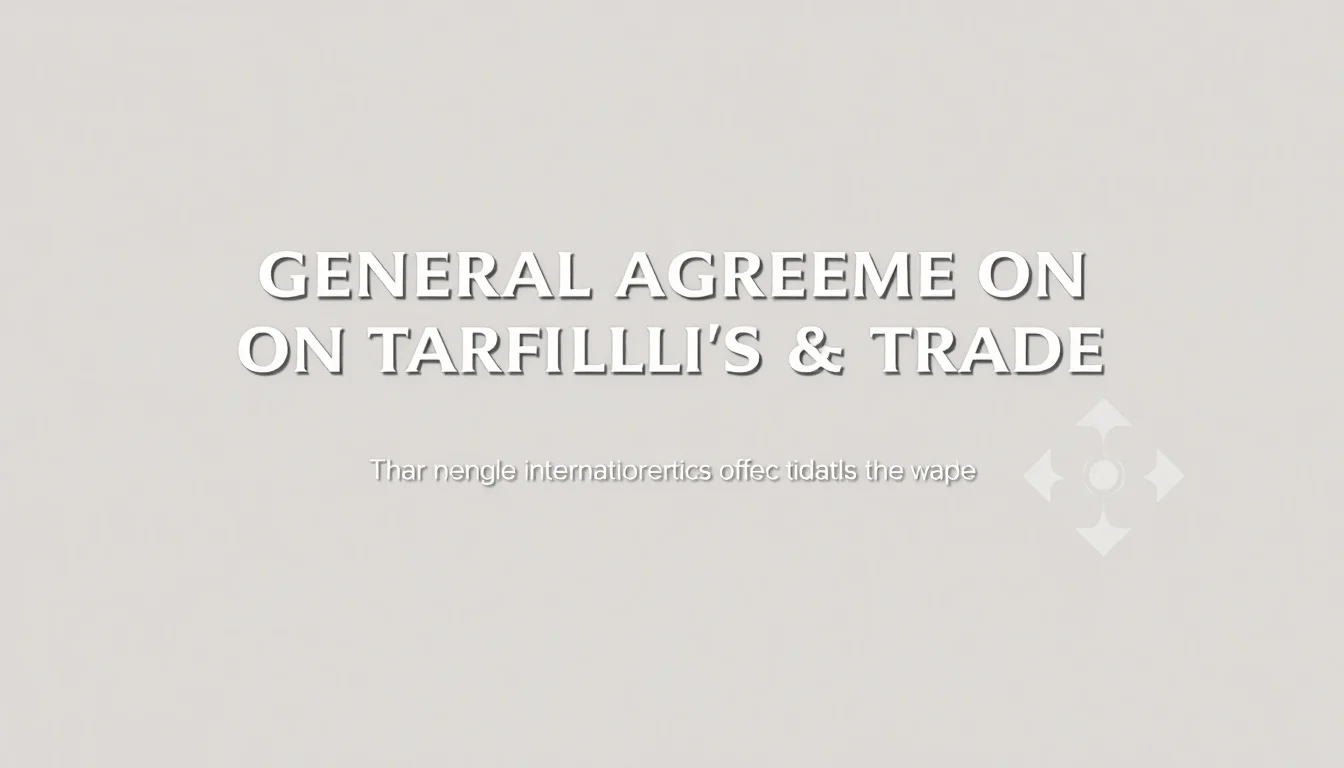 General Agreement on Tariffs and Trade | Vibepedia