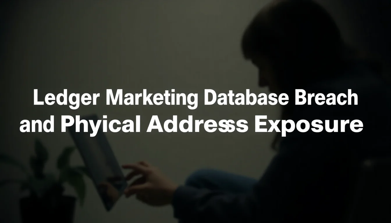 Ledger Marketing Database Breach and Physical Address Exposure
