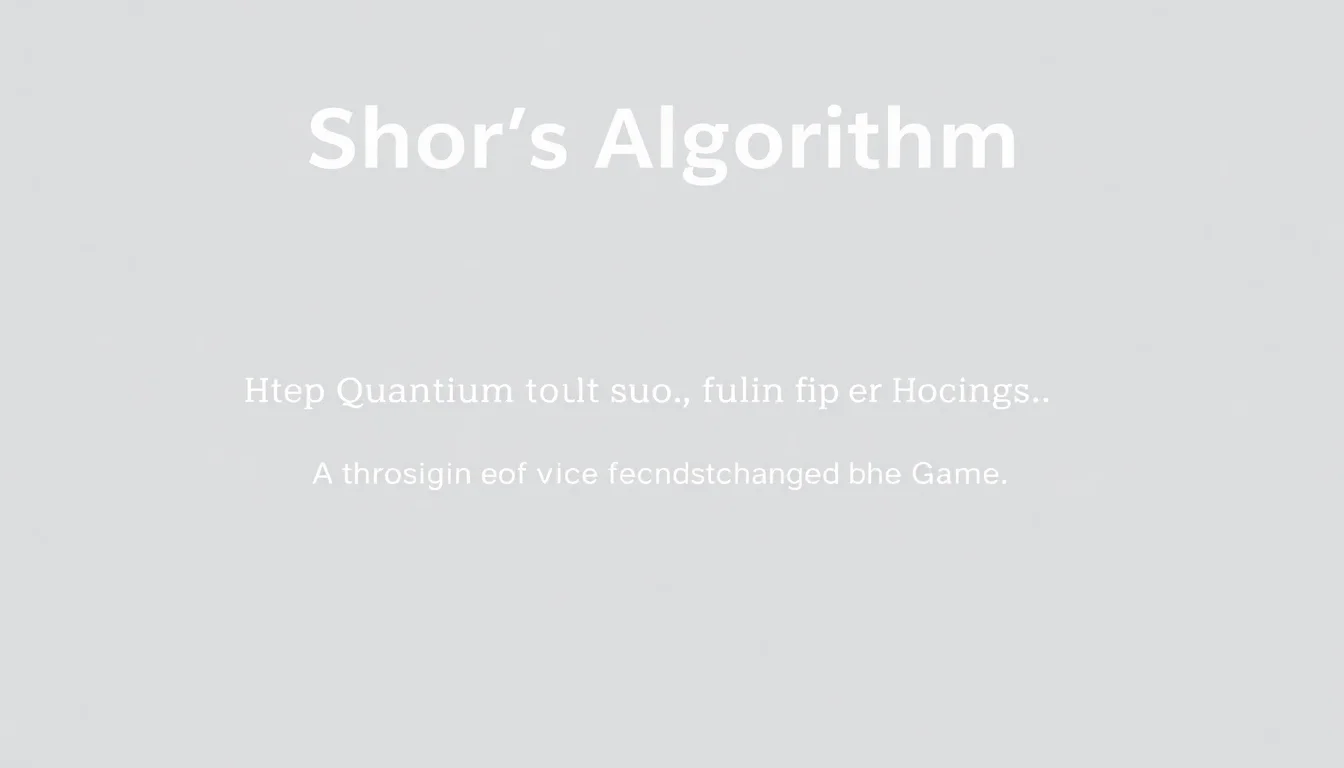 Shor's Algorithm: The Quantum Leap in Factoring
